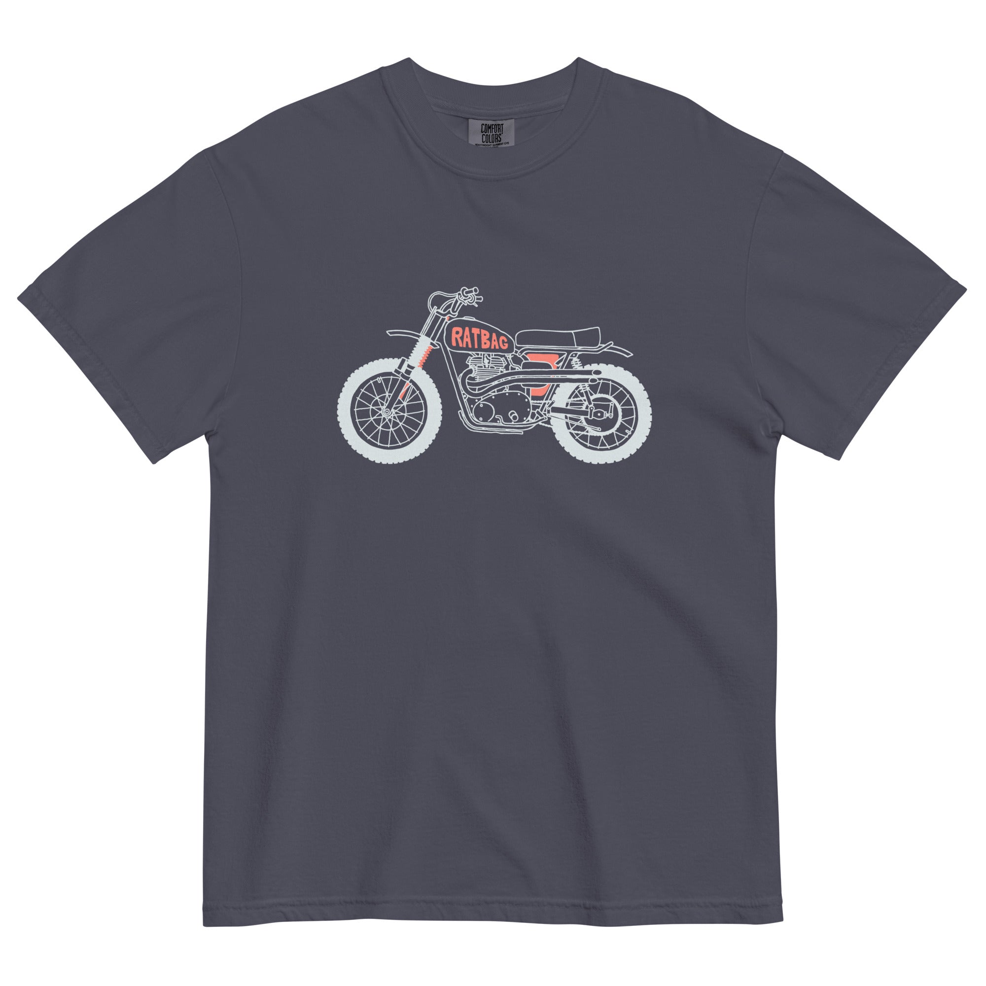 Desert Sled Tee in Navy with hand-drawn California desert race bike graphic